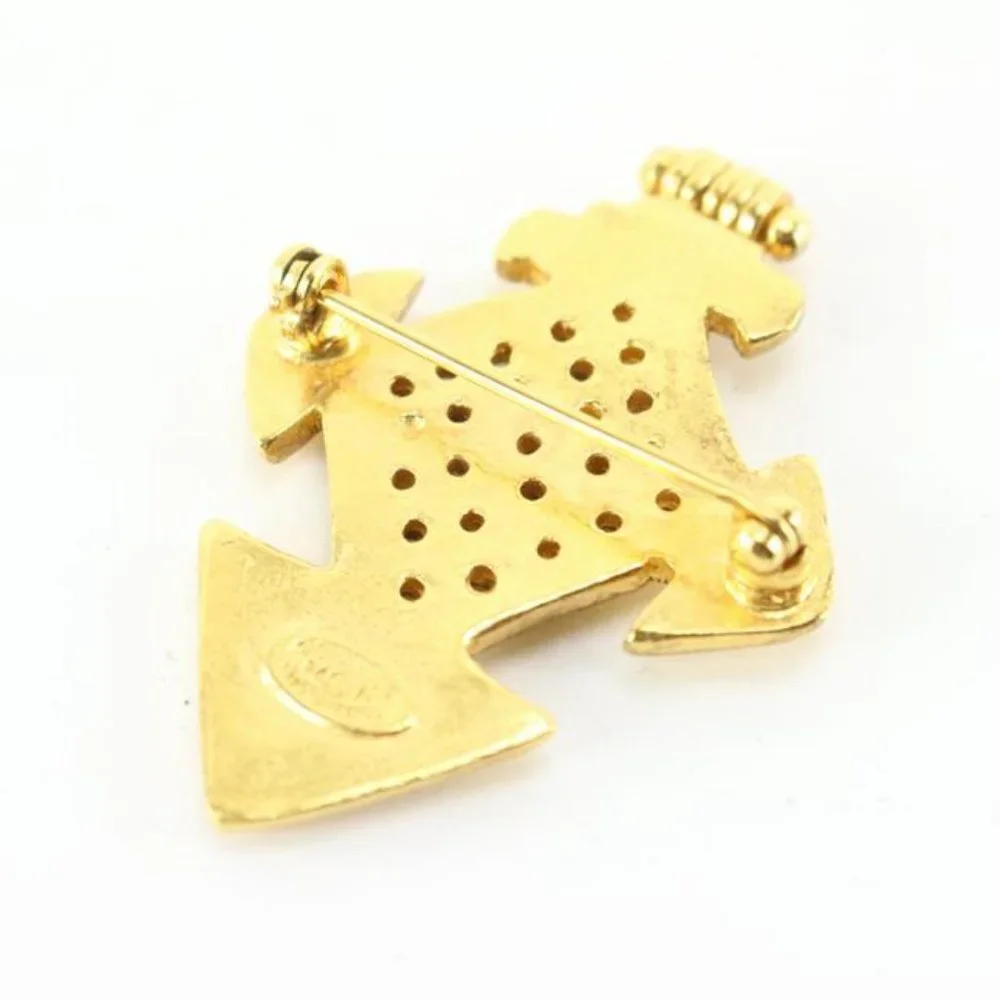 Chanel 94p 24k Gold Plated  CC Cross Brooch Pin 39cc722s